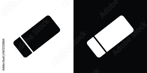 Eraser icon flat stock illustrations set