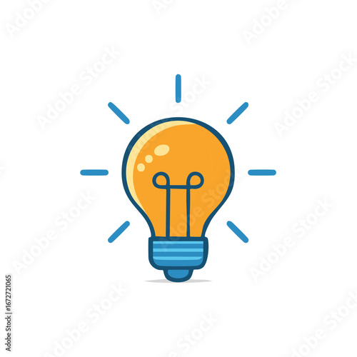 Cartoon Style Light Bulb Idea Representation Creativity and Innovation Concept Icon Isolated