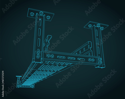 Cable tray system illustration