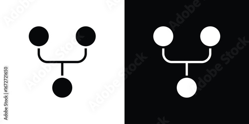 Code Fork icon flat stock illustrations set