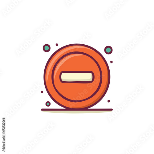 Illustration of a Round Orange Minus Sign With Decorative Dots for Educational or Symbolic Use