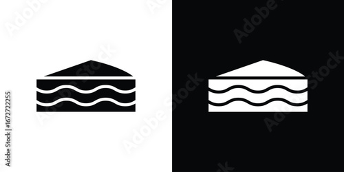 Cake-slice icon flat stock illustrations set