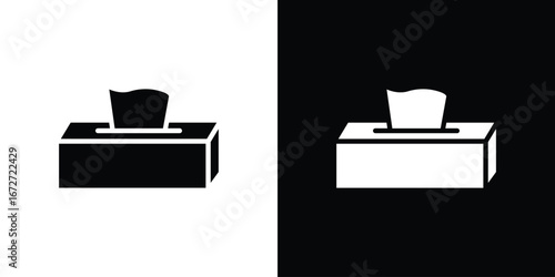 Box tissue icon flat stock illustrations set