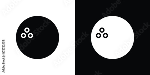 Bowling ball icon flat stock illustrations set