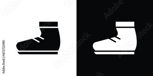 Boot icon flat stock illustrations set