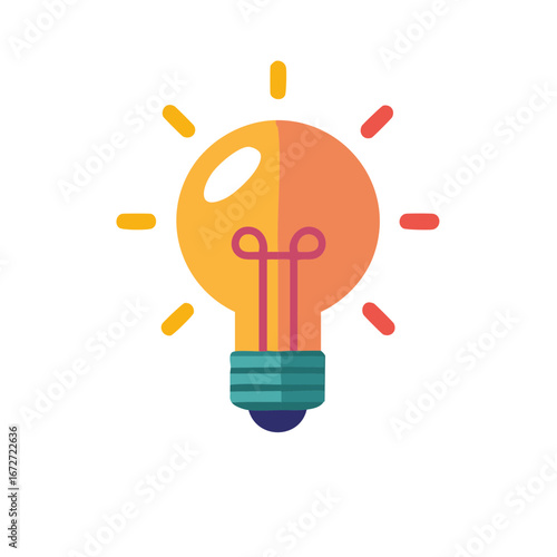 Illuminated lightbulb illustration showing creative thinking and new ideas concept