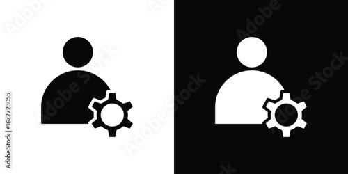 Admin icon flat stock illustrations set