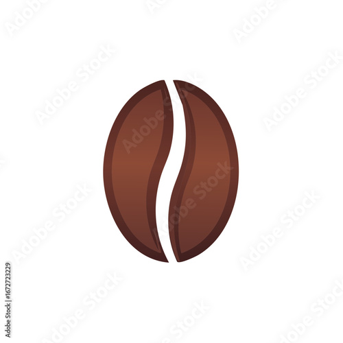 Elegant Brown Coffee Bean Icon in Detailed Vector Graphic Rendering