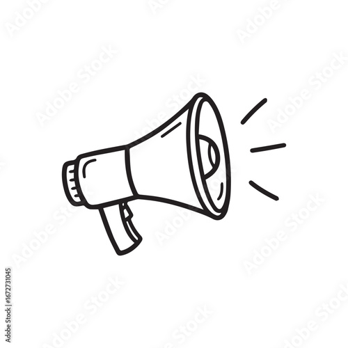 Hand Drawn Megaphone Doodle Vector Icon