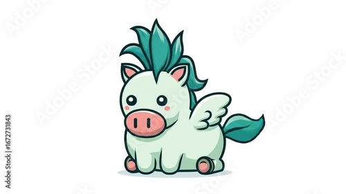 Cute cartoon pegasus illustration