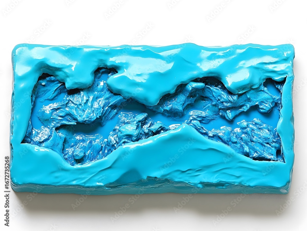 Fototapeta premium Abstract Blue Resin Art Sculpture Texture Background