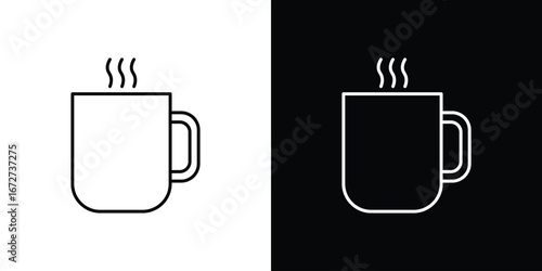 Hot coffee Mug icon vector illustration for app ui.
