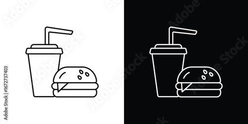 Hamburger soda icon vector illustration for app ui.