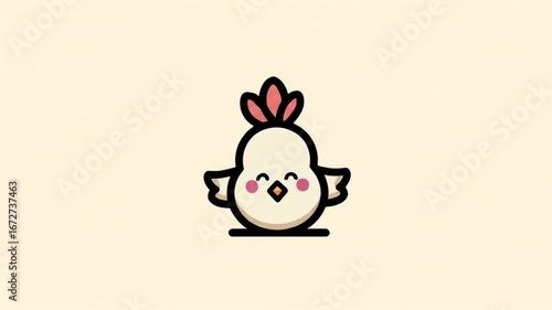 Cute cartoon chicken illustration