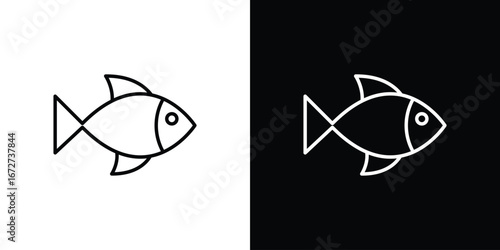 Fish icon vector illustration for app ui.