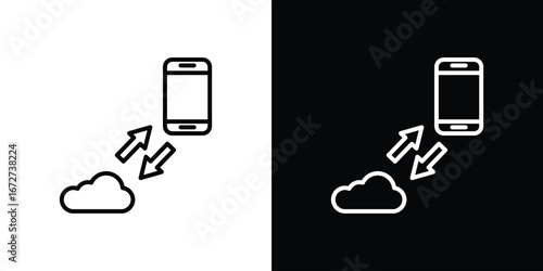 Data transfer icon vector illustration for app ui.