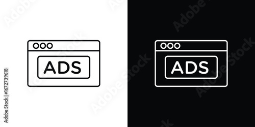 Ad icon vector illustration for app ui.