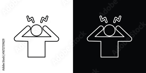 Anxiety or stress icon vector illustration for app ui.
