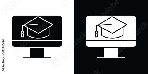 E learning icon symbol sign vector design
