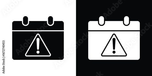 Calendar exclamation icon symbol sign vector design