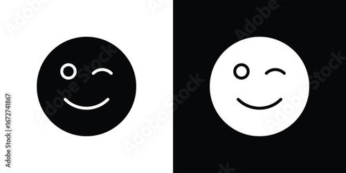 Smile wink icon symbol sign vector design