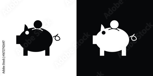 Piggy bank icon symbol sign vector design