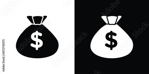 Money bag icon symbol sign vector design