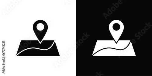 Map icon symbol sign vector design