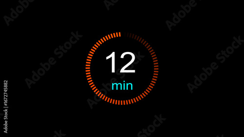 Free Download Abstract clock icon illustration. arrow Clock icon Digital and analog clock 12 minutes isolated on black background. and creating a stunning illustration.4k illustration	 - GFXLoad