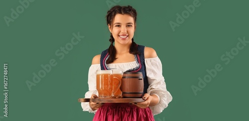 Young Octoberfest waitress ...