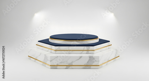 Elegant White Marble Stage for Product Display