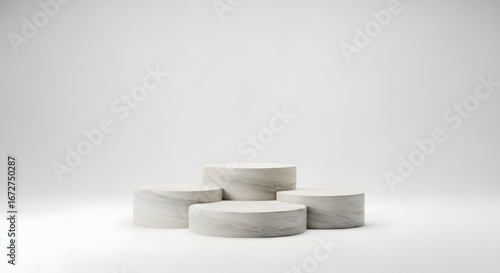 white 3d podium with four levels