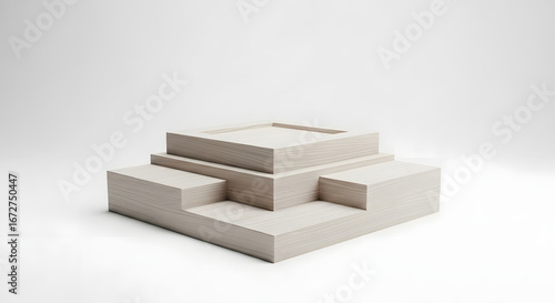 Elegant Showcase Stand with White Marble Texture