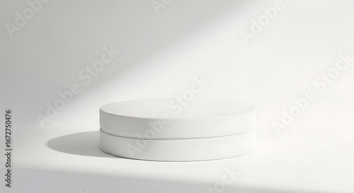 3D round podium in white isolated