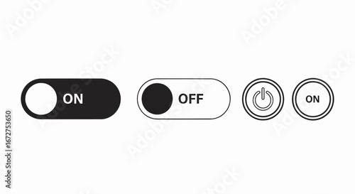 Simple on off switch button user interface vector illustration icon