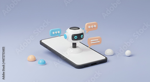 Wallpaper Mural AI Chatbot Assistance on Mobile Phone for Customer Support and Communication Torontodigital.ca