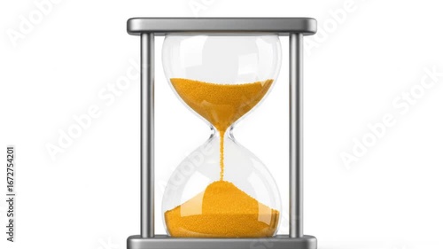 A simple animated hourglass icon with sand smoothly falling from the top chamber to the bottom until it fills up