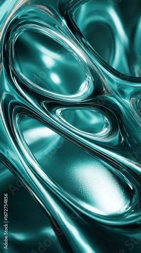 Teal Abstract Liquid Metal Texture Design