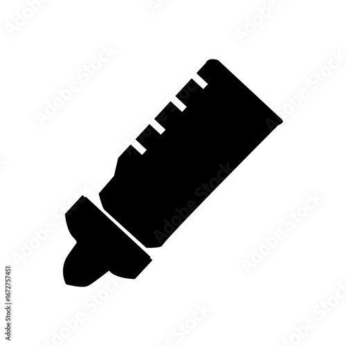 vector illustration of a black baby bottle