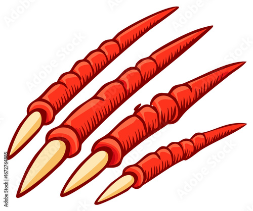 Red Creature Claw Marks Scratches Abstract Design