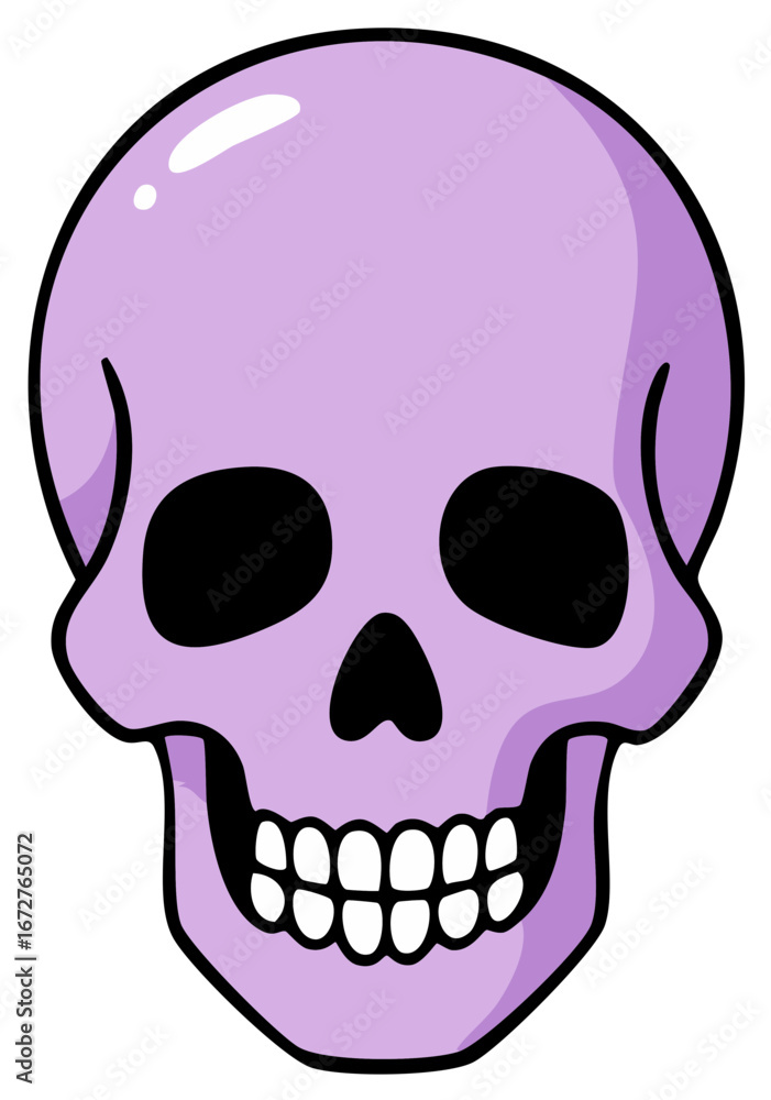 Fototapeta premium Purple Skull Cartoon Illustration