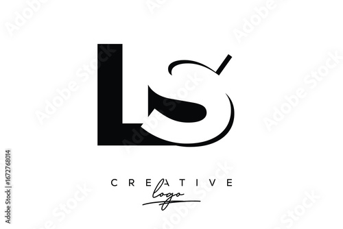 LS Creative Minimalist Negative Space Latter Logo with Modern Monogram for Branding and Business Lettermark Logo with Initial Letters Logo Design for Branding.