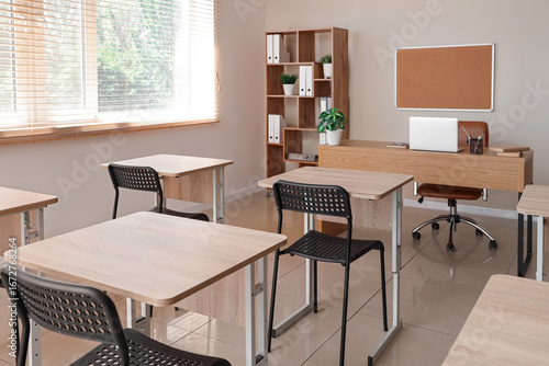 Interior of light classroom...