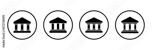 Bank icon logo design. Bank sign and symbol, museum, university