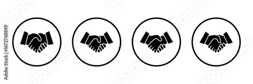 Handshake icon logo design. business handshake sign and symbol. contact agreement
