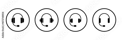 Headphone icon logo design. Headvector sign and symbol