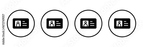 License icon logo design. ID card icon. driver license, staff identification card