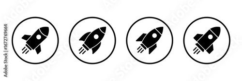 Rocket icon logo design. Startup sign and symbol. rocket launcher icon
