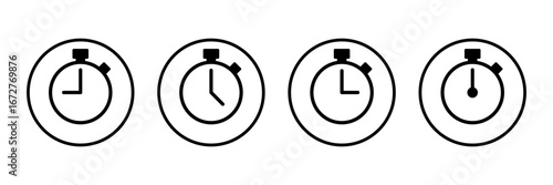 Stopwatch icon logo design. Timer sign and symbol. Countdown icon. Period of time