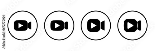 Video icon logo design. video camera sign and symbol. movie sign. cinema